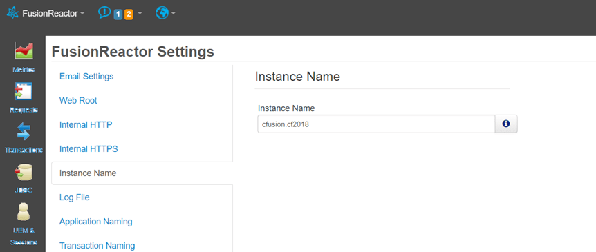 Changing your FusionReactor instance name, easily