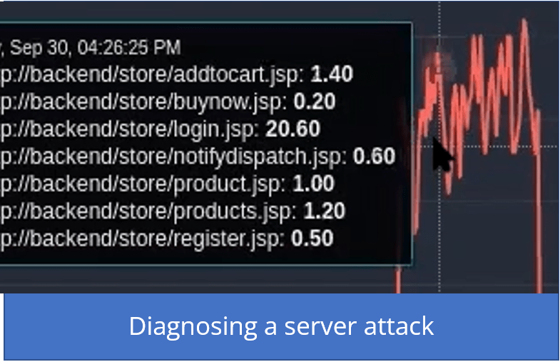 Diagnosing a server attack using logs