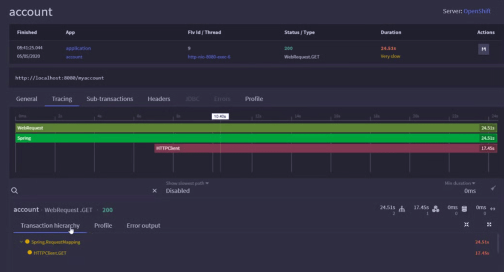 troubleshoot slow running requests in microservices