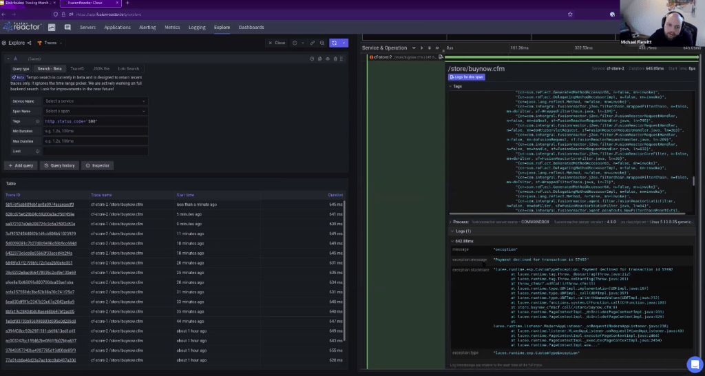 Observability into a distributed system