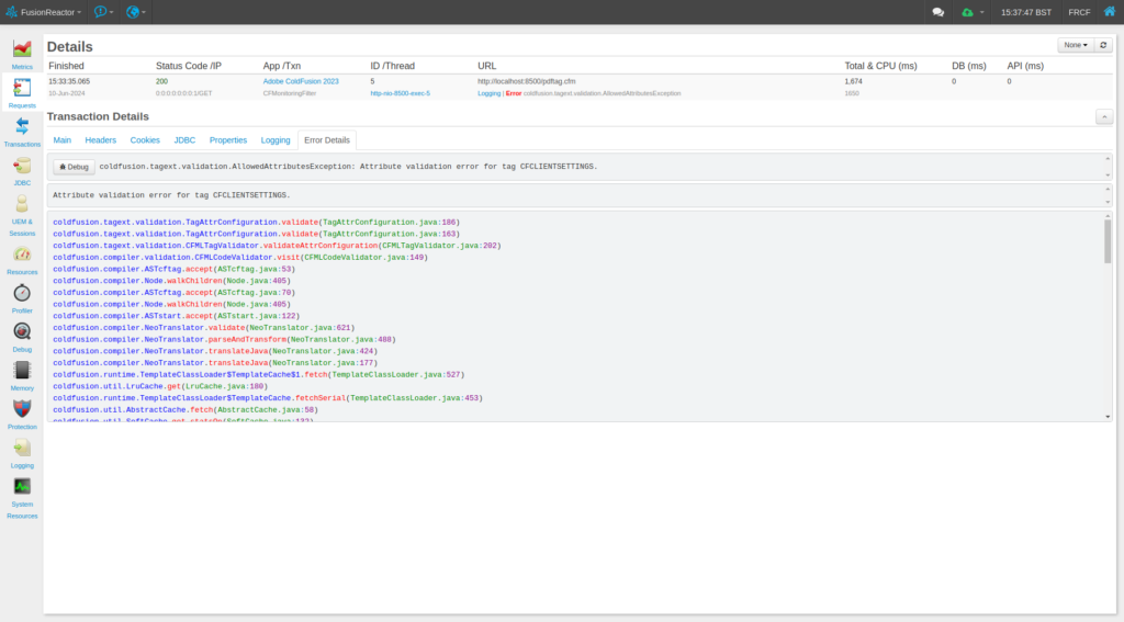 Less common ColdFusion errors