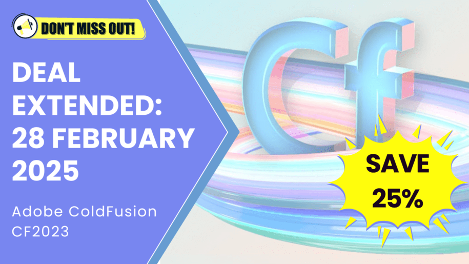 save 25% on Adobe Coldfusion