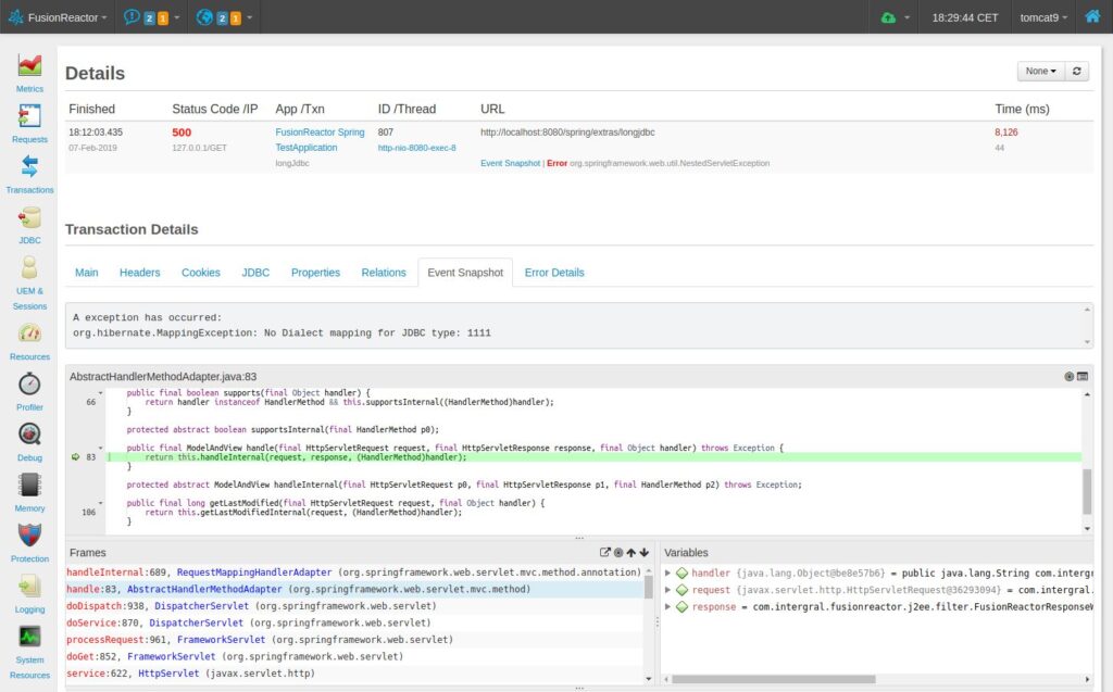 FusionReactor Event Snapshot - Automated Root Cause Analysis