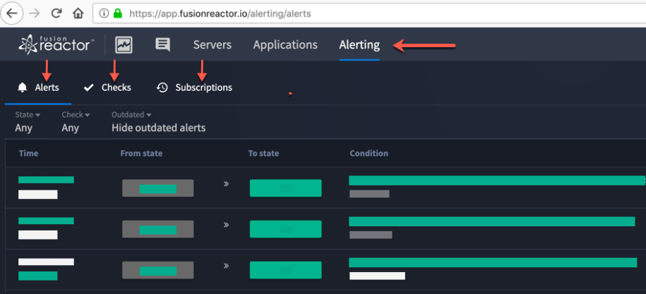 Alerting in FusionReactor for Docker Swarm