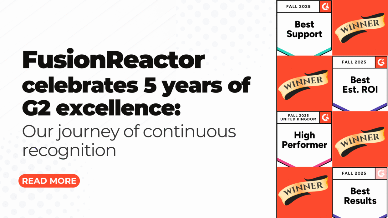 FusionReactor 5 Years of G2 Excellence
